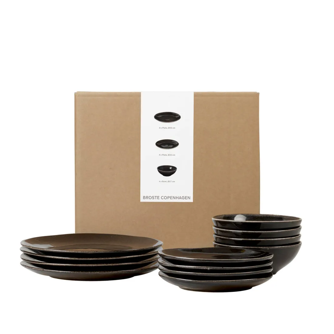 Broste Copenhagen Nordic Coal Geschirsets mittag für vier